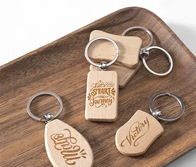 MIXED SHAPE WOODEN KEYCHAIN